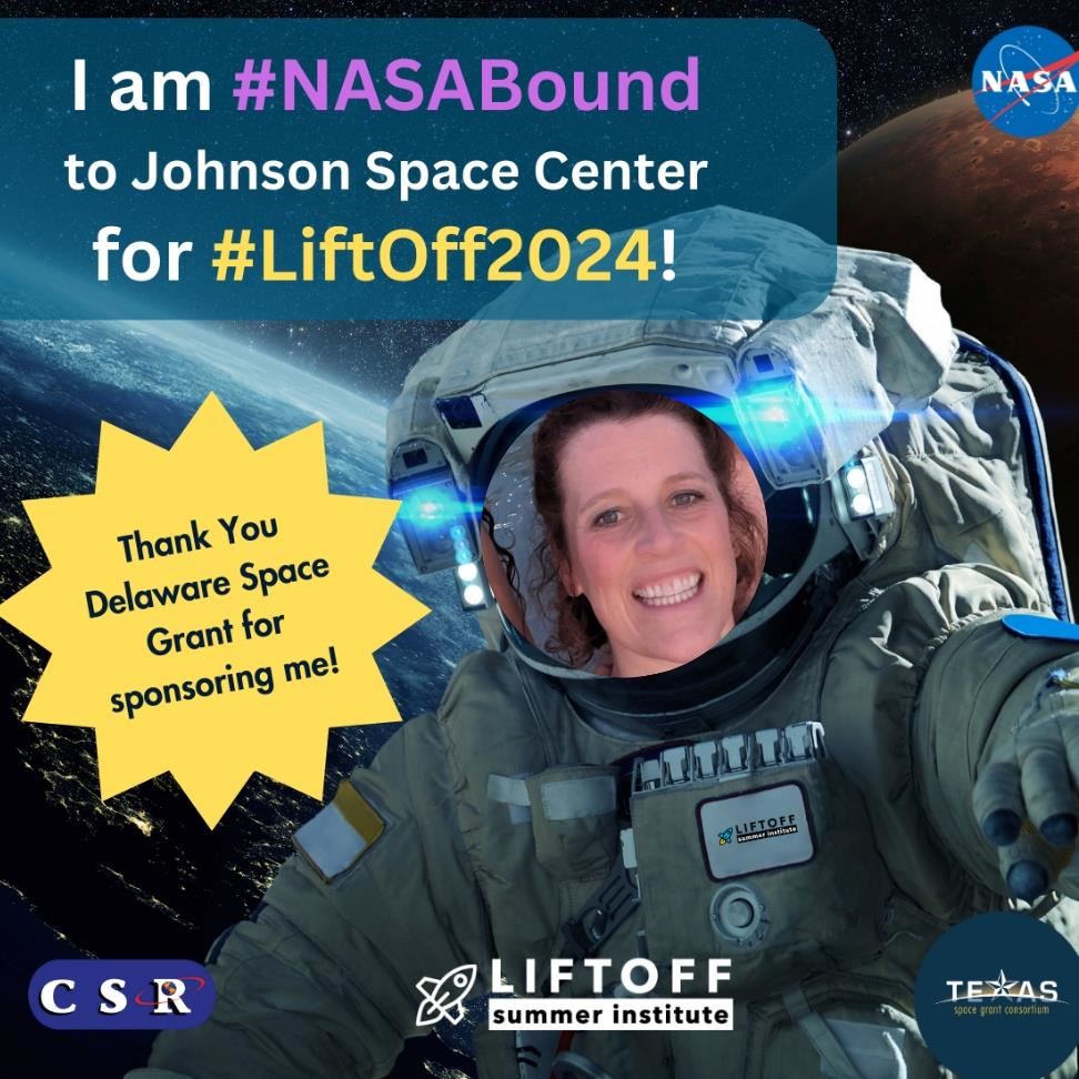  Photo of woman astronaut. I Am #NASABound to Johnson Space Center for #LiftOff2024! Thank You.